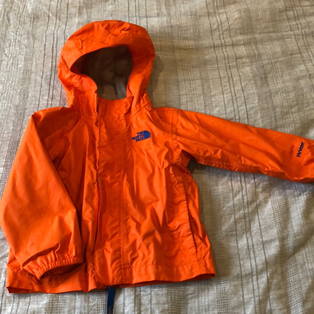 North Face 2T rain coat- ORANGE